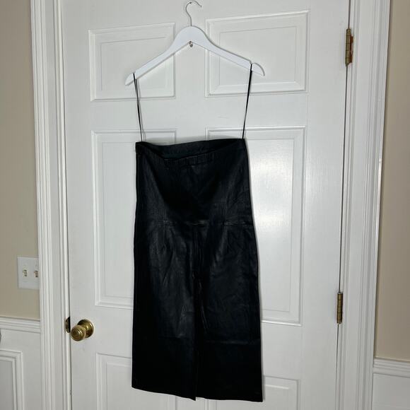 NWOT Walter Baker Strapless 100% Lamb Leather Mini Dress Size XL - Picture 10 of 11